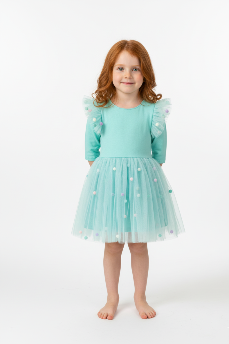 Agate ar bumbiņām un pusgarām piedurknēm