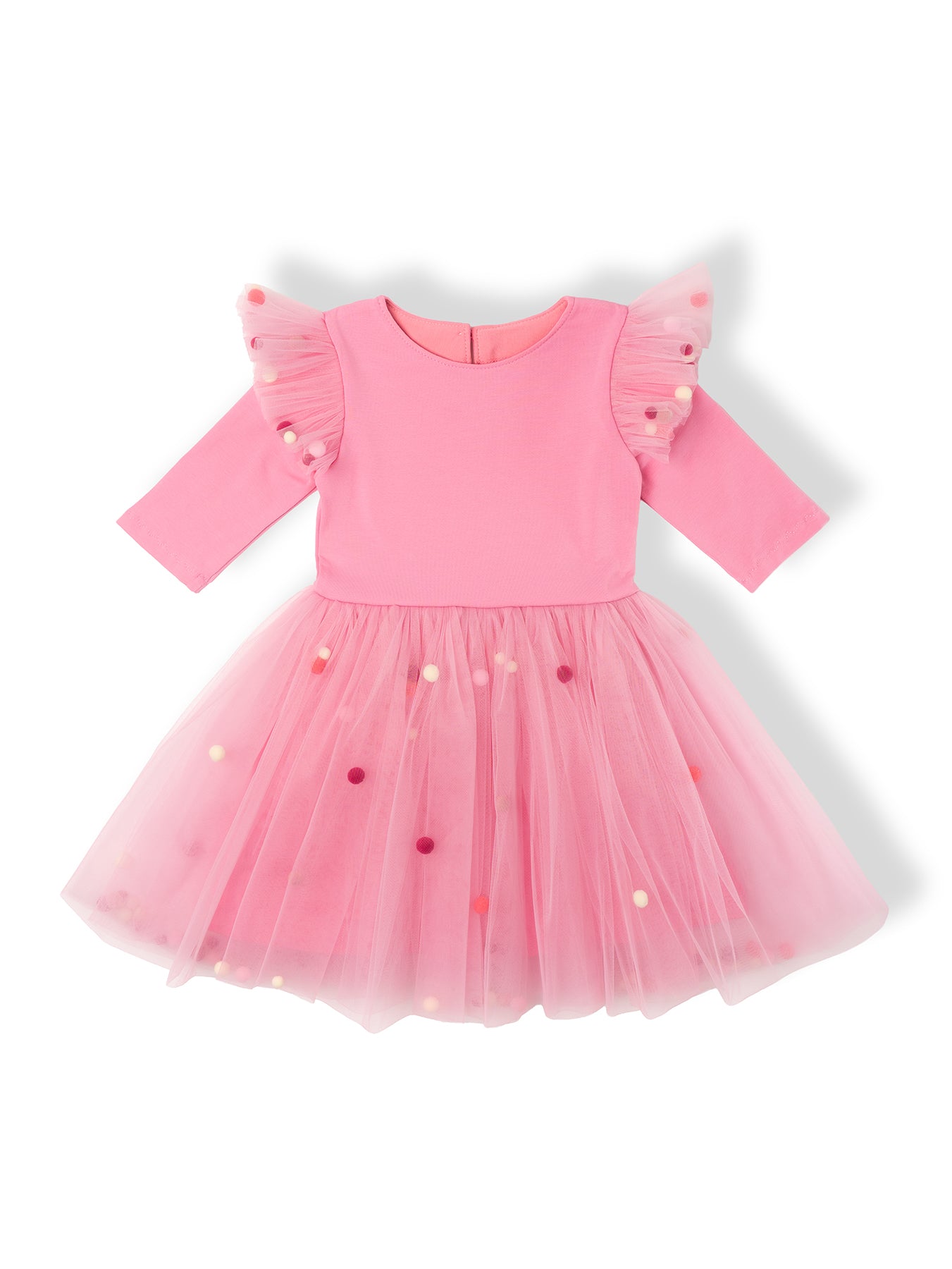 Agate ar bumbiņām – rotaļīga un eleganta bērnu kleita